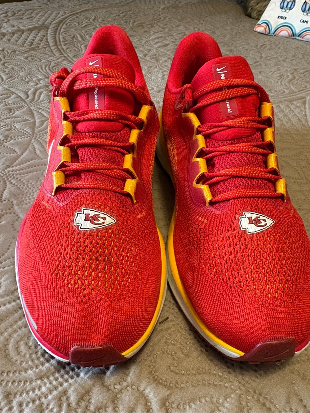Nike Red and Yellow Kansas City Chiefs Knit Sneakers